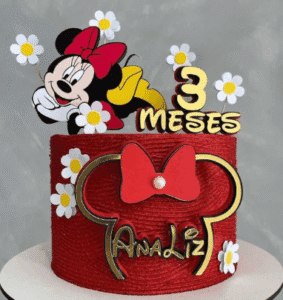 bolo para festa da minnie